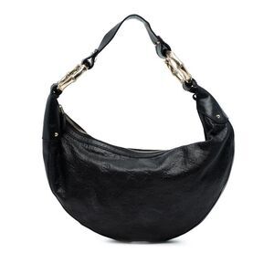 Pre Loved gucci Leather Hobo Bag Women Black